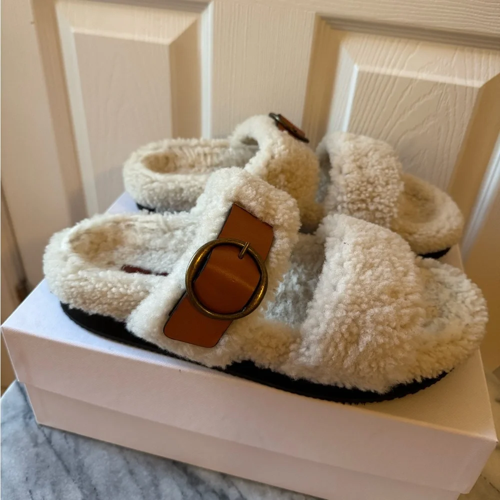 ISABEL MARANT Frikon Shearling Sandals - Picture 6 of 15